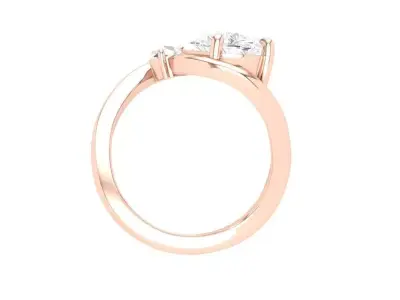 Curved Band Pear Shape Diamond Engagement Ring Solitaire 3DM 3D print model