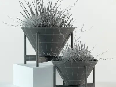 Plants collection 77 Modernica pots 3D model