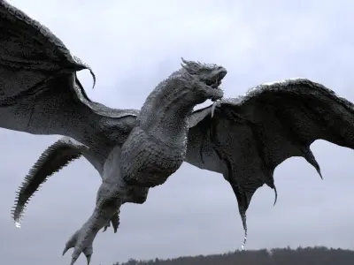 Dark Dragon Killgharrah Mid level detail with UVs 3D model