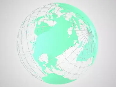 Globe News Skeleton Light Green 3D model