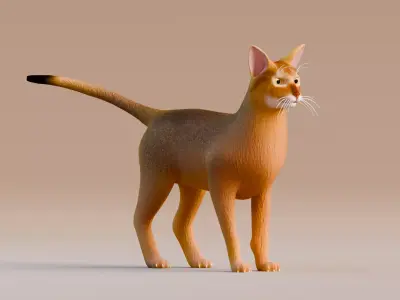 Low poly - Stylized cats - Abyssinian Cat Low-poly 3D model