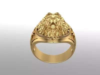 Lion Gold rings 3D print model