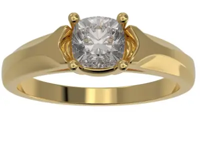 Cushion cut ring 3D print model