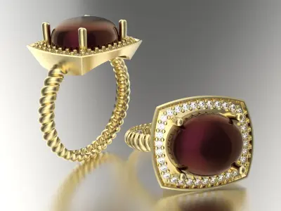 traditional women ring 3D print model