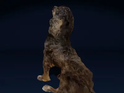 Sitting Cocker Spaniel Dog Photoscan Low-poly 3D model