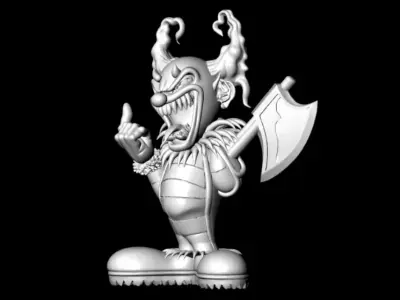 Evil Clown Character 3D Model for Jewelry Pendant Design 3D print model