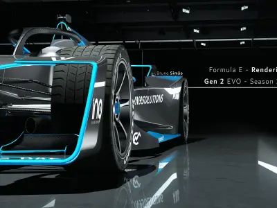 e formula racing car 3D model