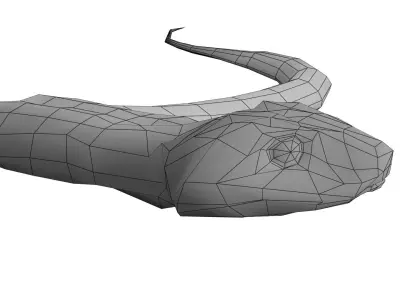 Low poly grass-snake snake Low-poly 3D model