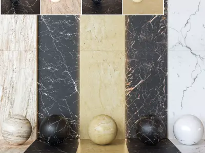 Marazzi Allmarble Vol 4 - Marble Tiles - 5 Colors -Set of 16 Texture