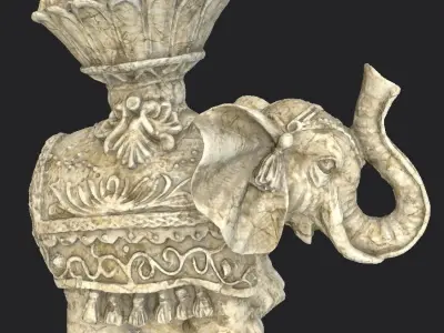 Indian Elephant Low-poly 3D model