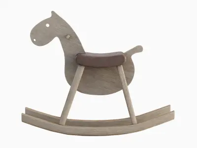 Wooden Rocking Horse 01 3D model