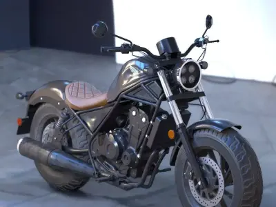 motorcycle honda Rebel 500 with high quality PBR textures 3D model