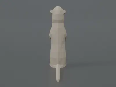 Low Poly Cartoon Meerkat Low-poly 3D model