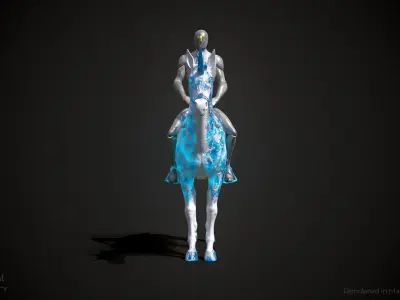 Frozen Horse Animated Asset Low-poly 3D model
