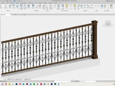 Classic Railing Revit Family 3D model
