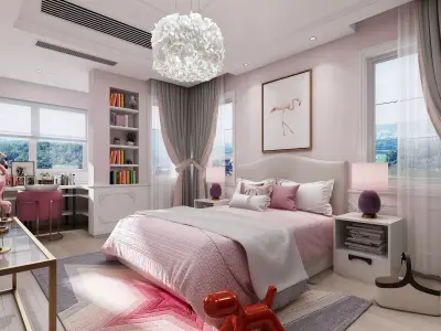 Children Room Interior 3D model 16