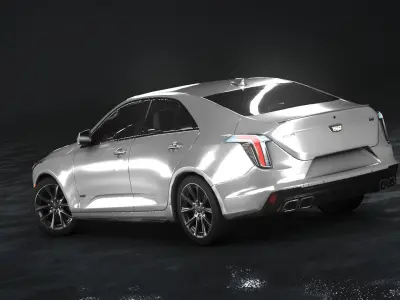 Cadillac CT4 V 2022 Low-poly 3D model