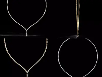 Luxury Y Style Diamond Drop Necklace CAD Design 3DM STL 3D print model