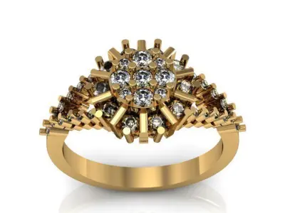 daimond ring 3D print model 6