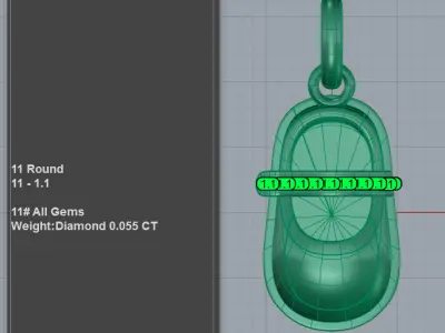 Diamond Mary Jane Pendant 3D print model