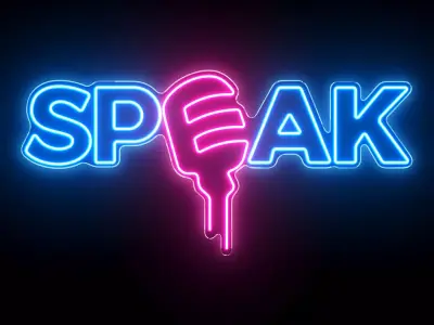 Speak Neon Sign 3D model