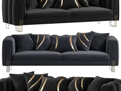 Almira Fabric Velvet Sofa 3D model