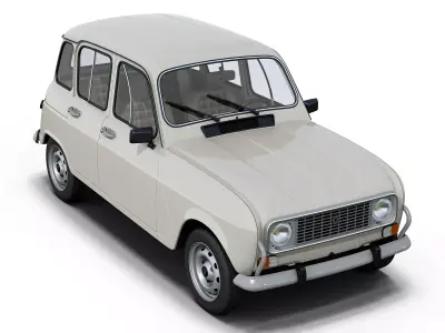 Renault 4 old car 3D model
