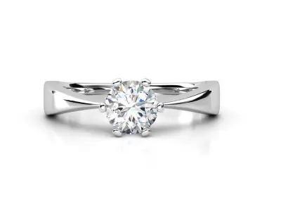 R RA02 engagement ring solitaire 3D print model