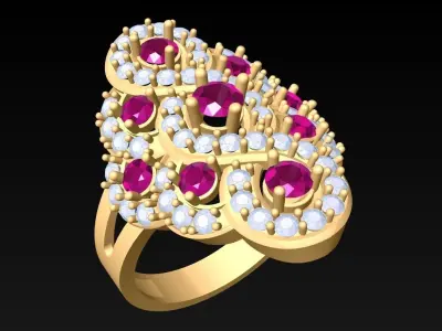 Diamond Ring - Womens Rings - N2352 3D print model