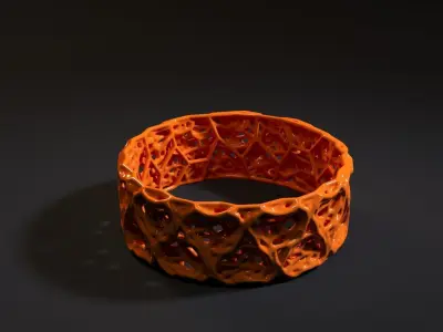Bracelet 2 orange ring 3D print model