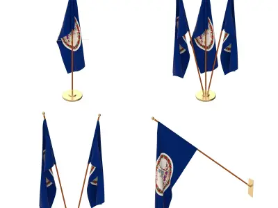 Virginia Flag Pack 3D model