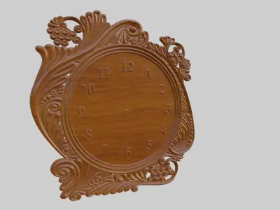 Wooden Clock Decor For Wood Carving 3D print model 3