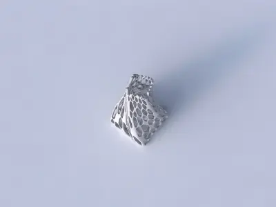 Vase twisted squeezed quadratic with cracked organic lattice  3D print model