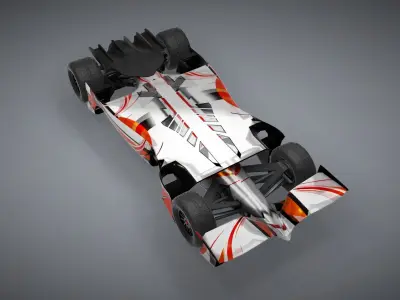 F1 Racing Car Model 4 Low-poly 3D model