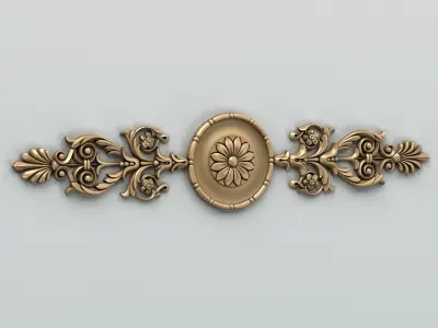 Carved decor horizontal 001 3D model