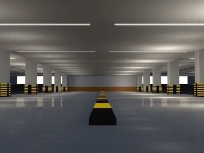 Parking Underground Low Poly  Low-poly 3D model