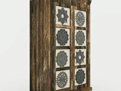 Wardrobe Mandala Old Wood Free 3D model