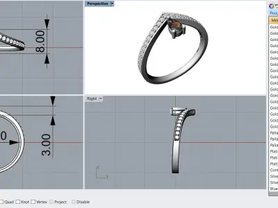 Light Fashion Ring - 3D Jewelry - AN-383 3D print model