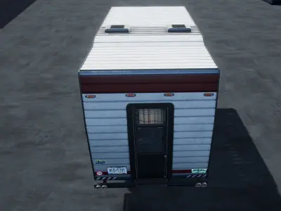 80s Camper Truck unity asset Low-poly 3D model