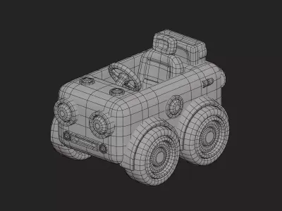 KIYUT SERIES - Retro City Car - Stylized 3D Model Vehicle Low-poly 3D model