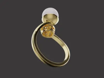 Ring With Pearl 0085 3D print model