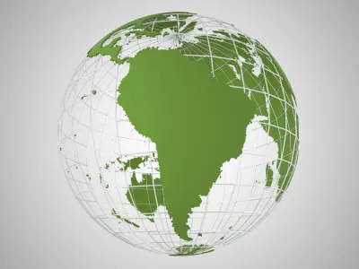 Globe News Skeleton Sea Green 3D model