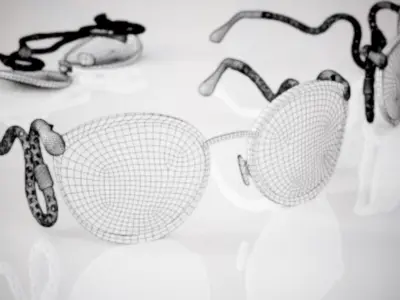 Glasses Viper Gold Low-poly 3D model