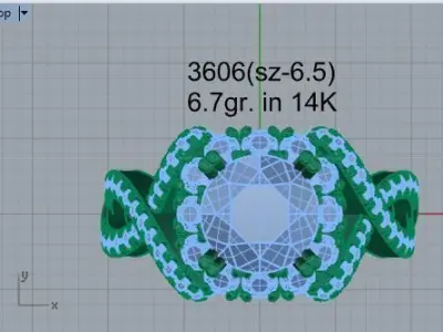 Halo Twisted Ring 3606 3D print model
