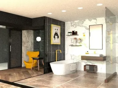 Bathroom accessories sales corner 3D model