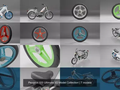 Peugeot 103 Ultimate 3D Model Collection 3D Model Pack