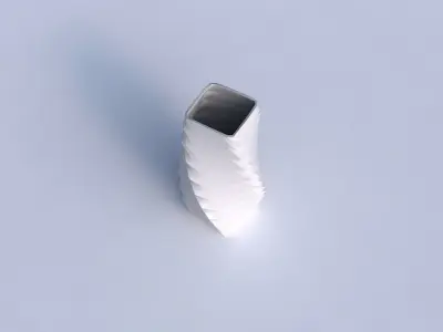 Vase twisted quadratic with sections and twisted lines 3D print model