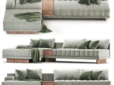 L-Shaped Ottoman Sofa 3D model