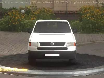 City Car 16 Utility Vehicles Van Type-C White  Low-poly 3D model