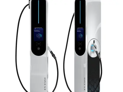 EV charger station Low-poly 3D model